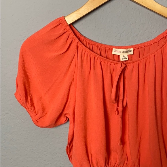 Zenana Outfitters Orange Crop Top - Picture 2 of 7